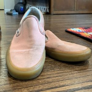 Vans slip ons gum sole coral canvas